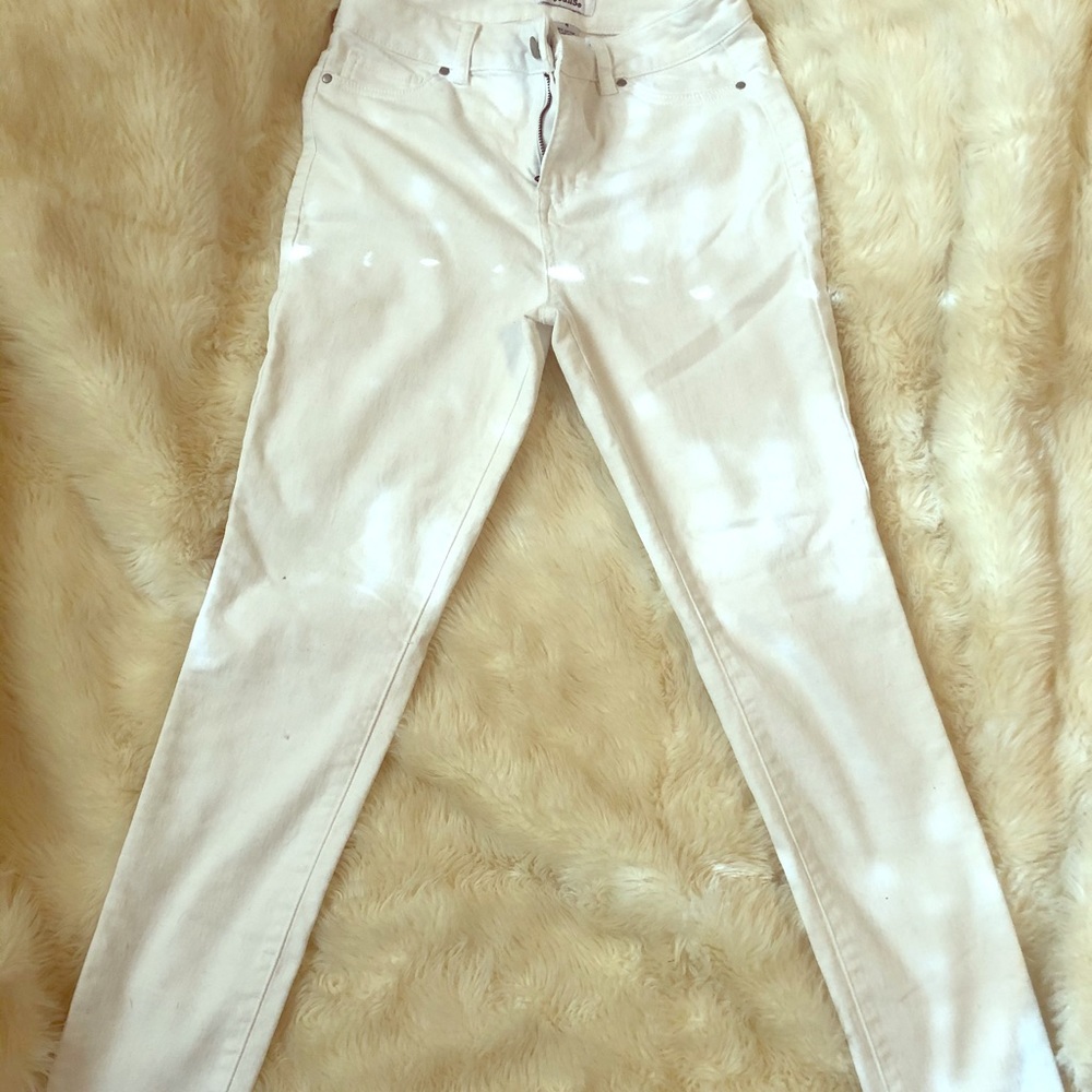 Natural white, high waist jeans, size 4